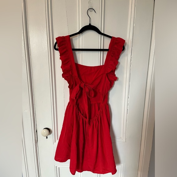 Red Ruffled Dress - Picture 4 of 5